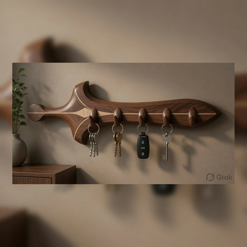 Wooden Sword Key Holder