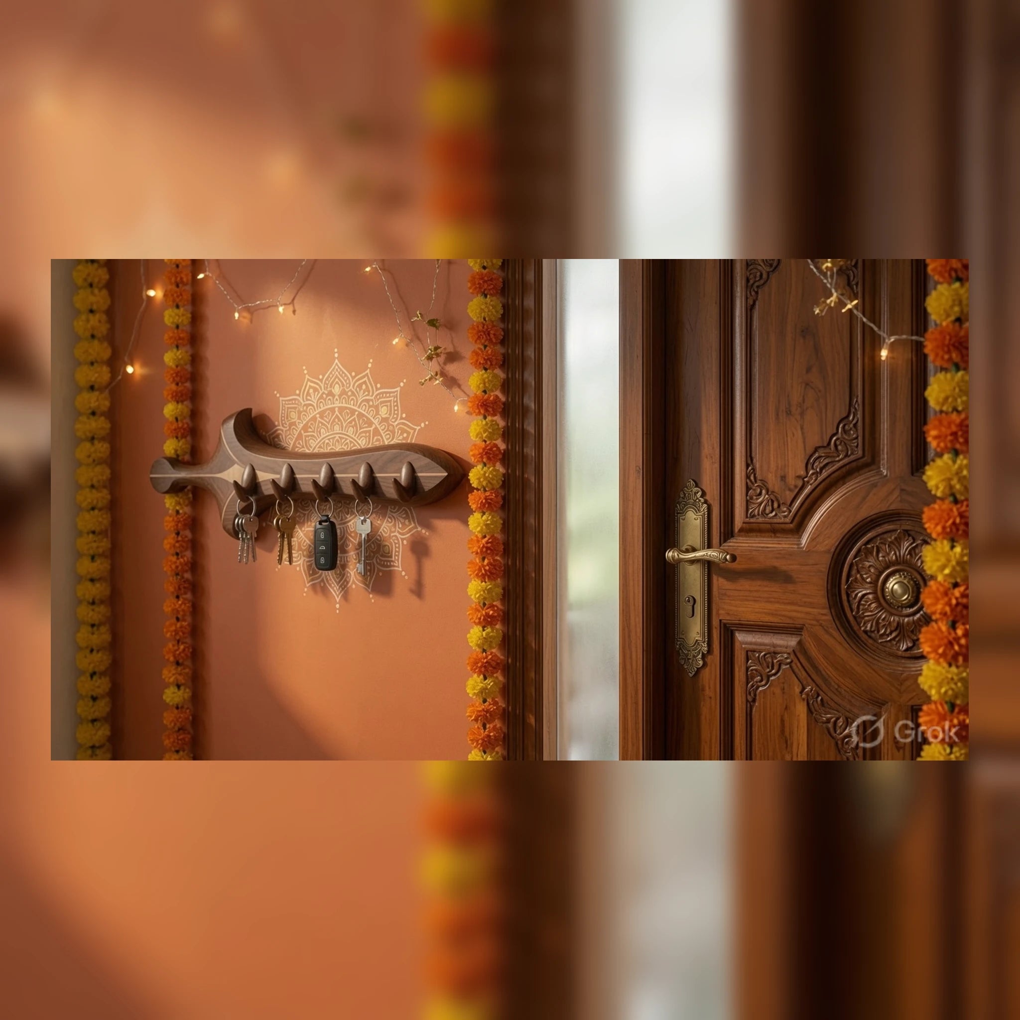 Wooden Sword Key Holder