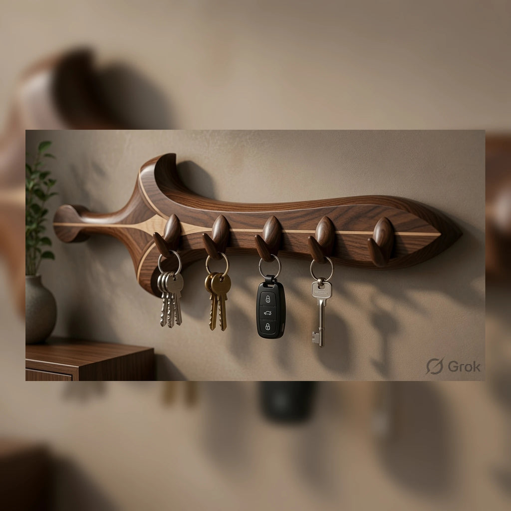 Wooden Sword Key Holder